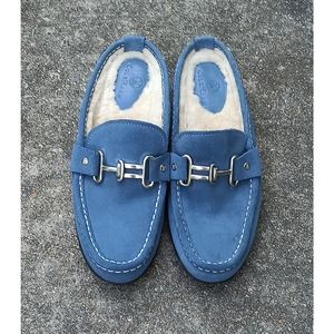 Cole Haan Marti Suede Sherpa  Horsebit mules (EUC)